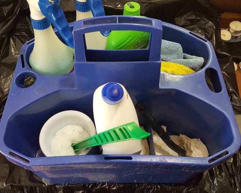 Blue Chemical caddy, in used condition.