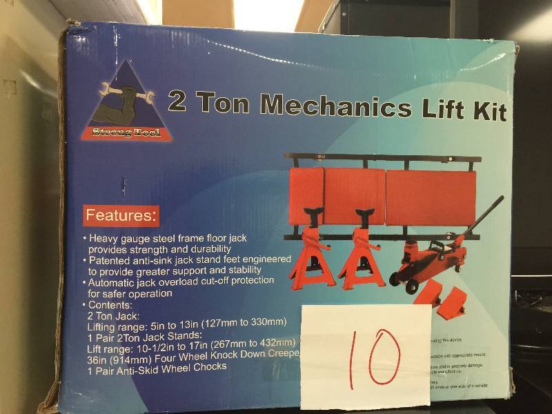 lot 10 image: Strong Tool 2 ton mechanics lift kit New