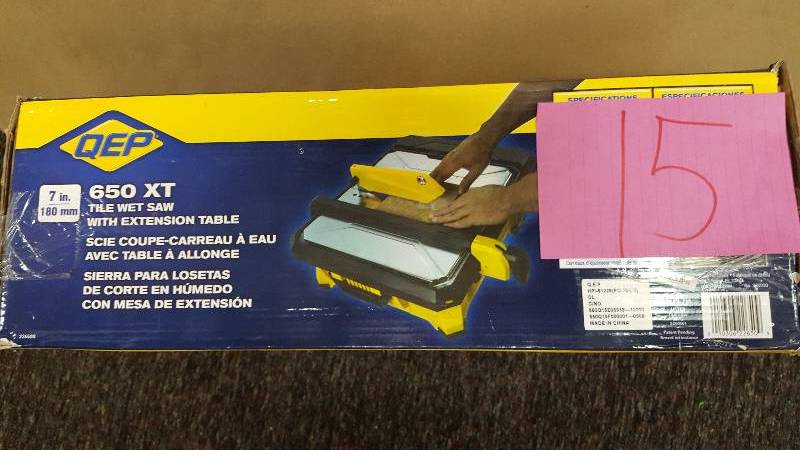 lot 15 image: QEP 650 XT Wet Tile Saw New