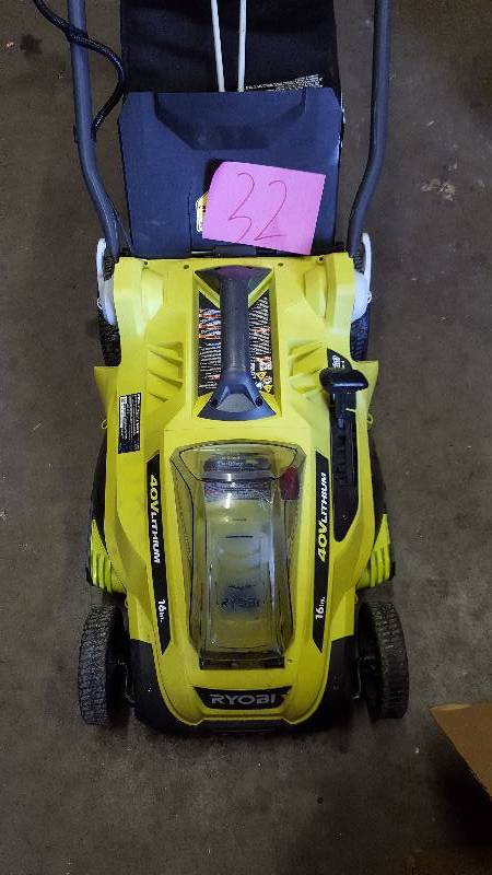lot 32 image: Ryobi 40 Volt Cordless Lawnmower no baTTERY OR CHARGER Included