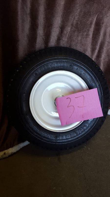 lot 37 image: Martin Wheel loadstar 480400 LRB 4 hole trailer tire New