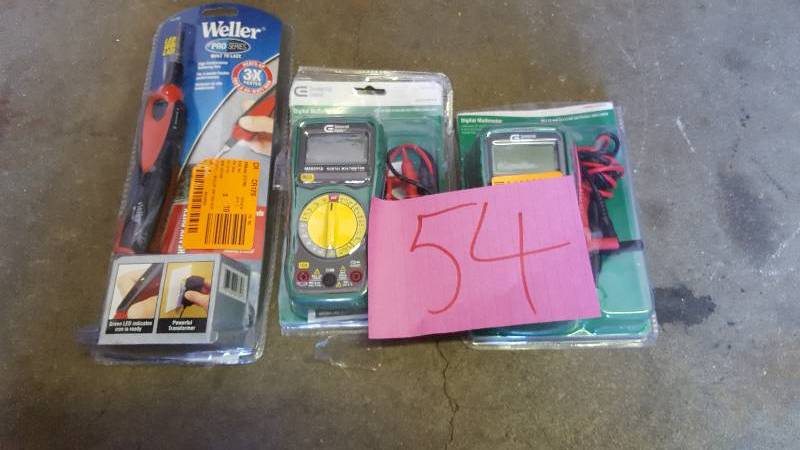 lot 54 image: Lot of 2 Multimedia Tester and Weller Soldering Iron