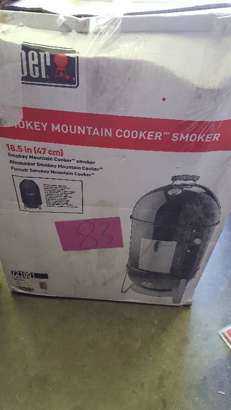 lot 83 image: Weber Smokey Mountain Cooker Smoker 18 new