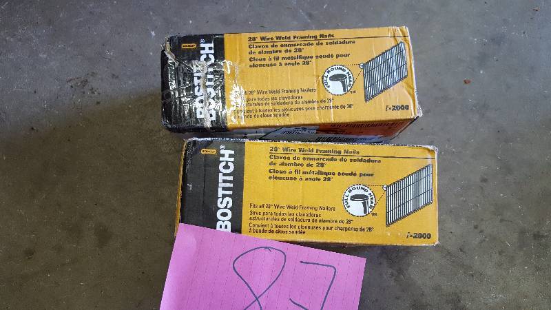 lot 87 image: Lot 2 BOSTTICH 28 DEGREES Wire Weld Framing Nails
