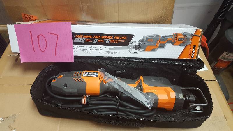 lot 107 image: RIDGID THRU COOL 6 Amp 1-Handed Orbital Reciprocating Saw