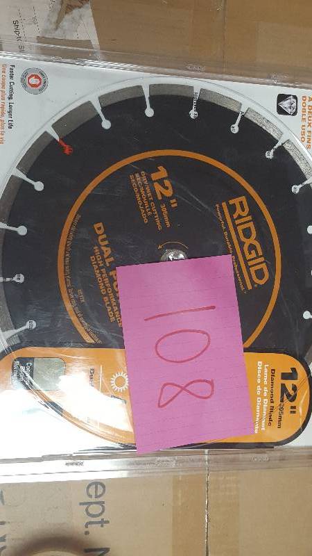 lot 108 image: RIDGID 12 in. Dual-Purpose Diamond Blade