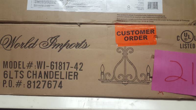 World Imports Model WI-61817-42 6 Lts Chandalier New