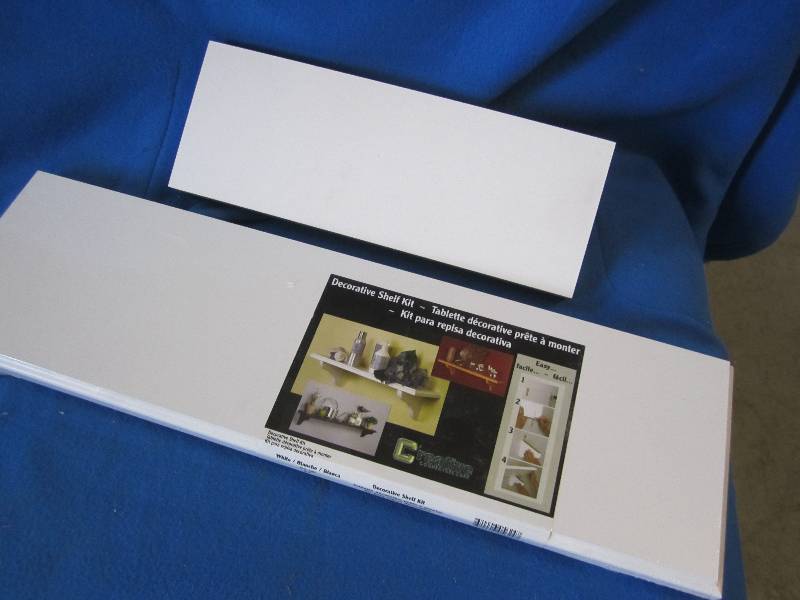 lot 75 image: White decorative shelf and small wh...