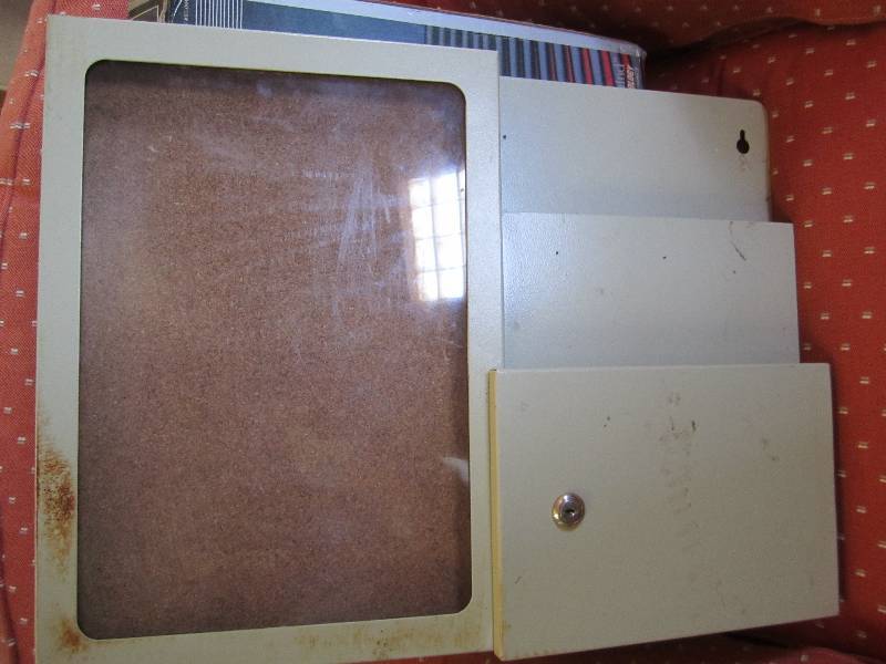 lot 193 image: small metal bulletin board, file ho...