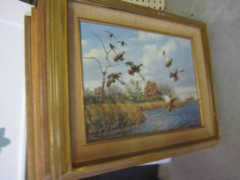 lot 196 image: Set of 4 wood framed natured themed...