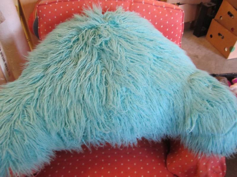 lot 198 image: Blue fuzzy pillow ...