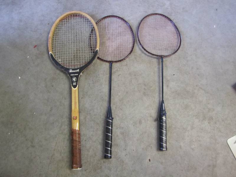 lot 203 image: Lot of 3 tennis rackets ...