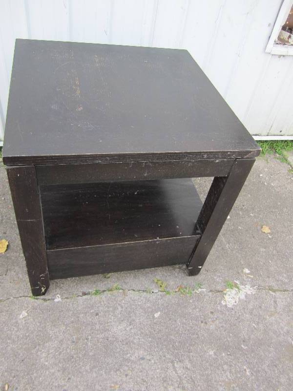 lot 240 image: small black coffee table...