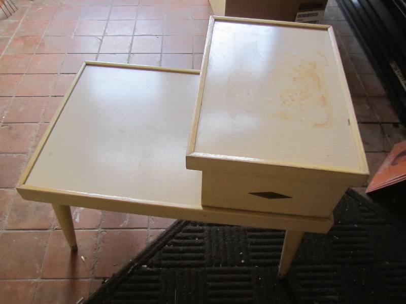 lot 244 image: Small table cream color ...