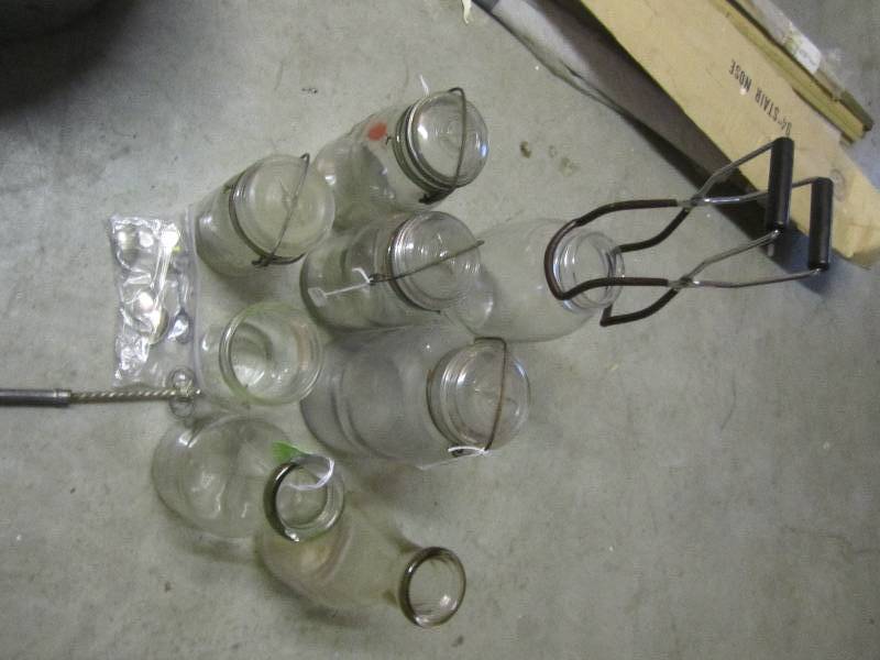 lot 36 image: lot of vintage milk bottles and mas...