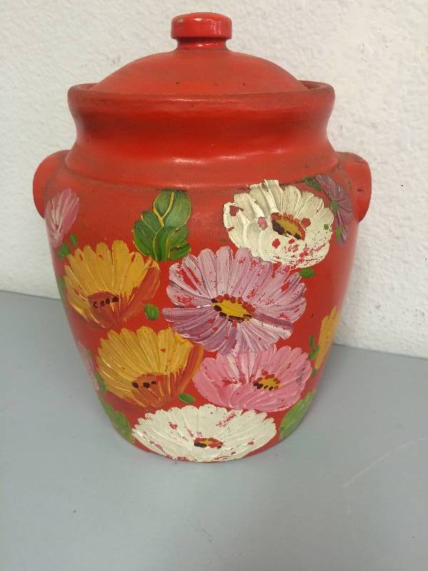 Vintage Ransburg Pottery Cookie Jar