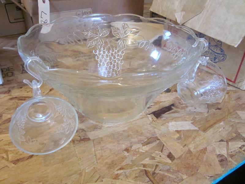 Glass Punch Bowl Set