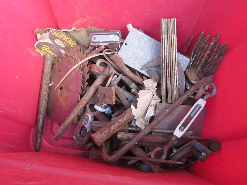 Metal Boxes, and Bin of Misc. Metal
