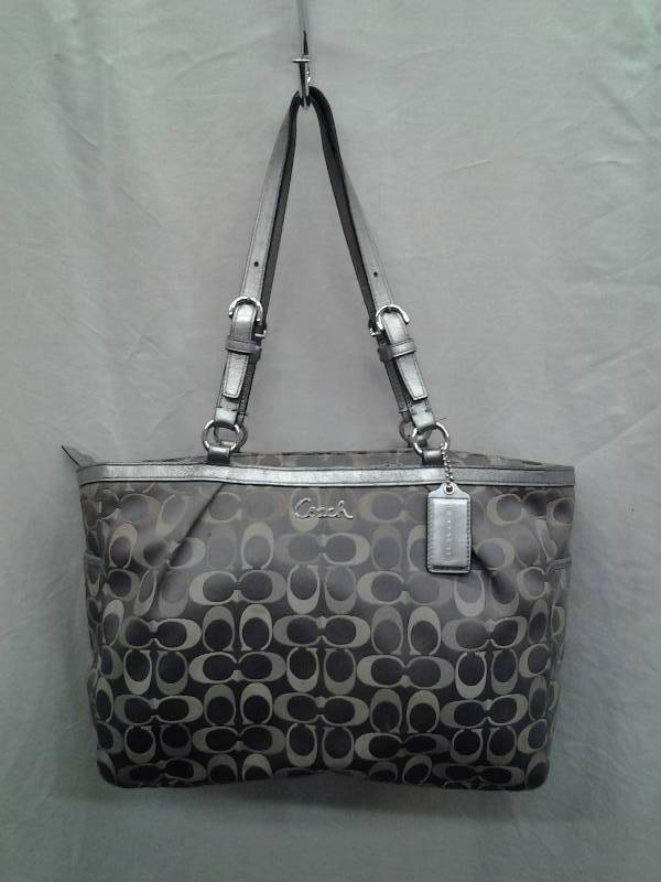 Authentic COACH GreySilver Signature Handbag