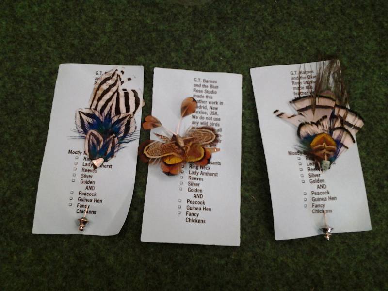 3-Hand Crafted Feather Stick Pins