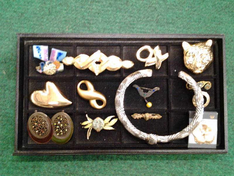 Assorted Brooches, Pins, Choker, Charms