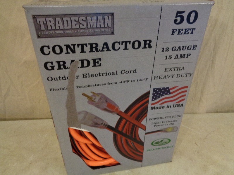New 50 Ft Contractor Grade Outdoor Electrical Cord