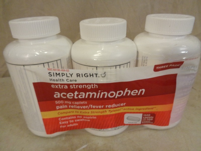 3 New Large Bottles of Acetaminophen