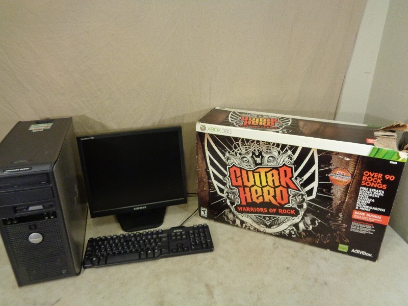 Dell Optiplex GX620 Computer and Guitar Hero Instruments