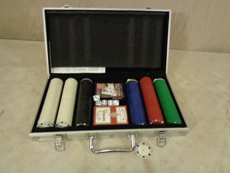 Poker Chip and Card Set in Case