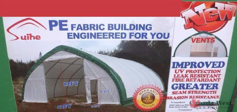 NEW 30X40X15 PEAK FABRIC STORAGE BUILDING S304015P