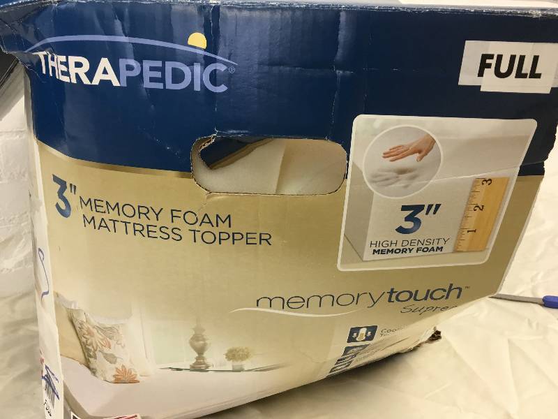 lot 50 image: Therapedic 3-Inch Luxury Quilted Deluxe Memory Foam Bed Topper size Full