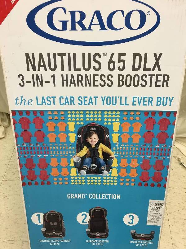 lot 61 image: Graco Nautilus 65 LX 3-in-1 Harness Booster retail $199
