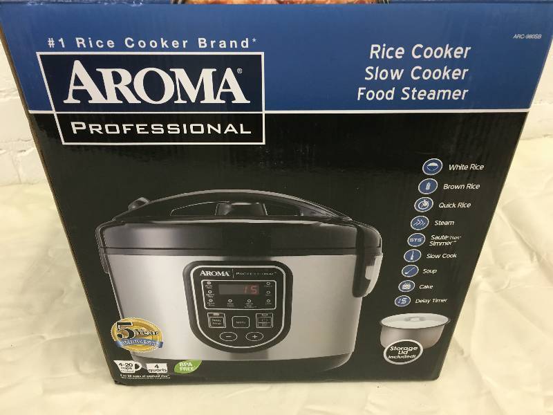 lot 65 image: Aroma Professional Rice Cooker Slow Cooker Food Steamer