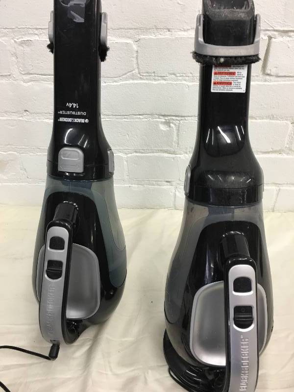 lot 105 image: two Black & Decker CHV1210 Dustbuster 12-Volt Cordless Cyclonic Hand Vac