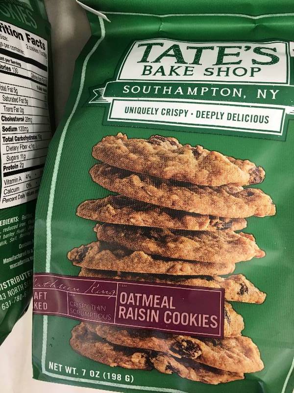 lot 143 image: 8 Tates Bake Shop All Natural Oatmeal Raisin Cookies