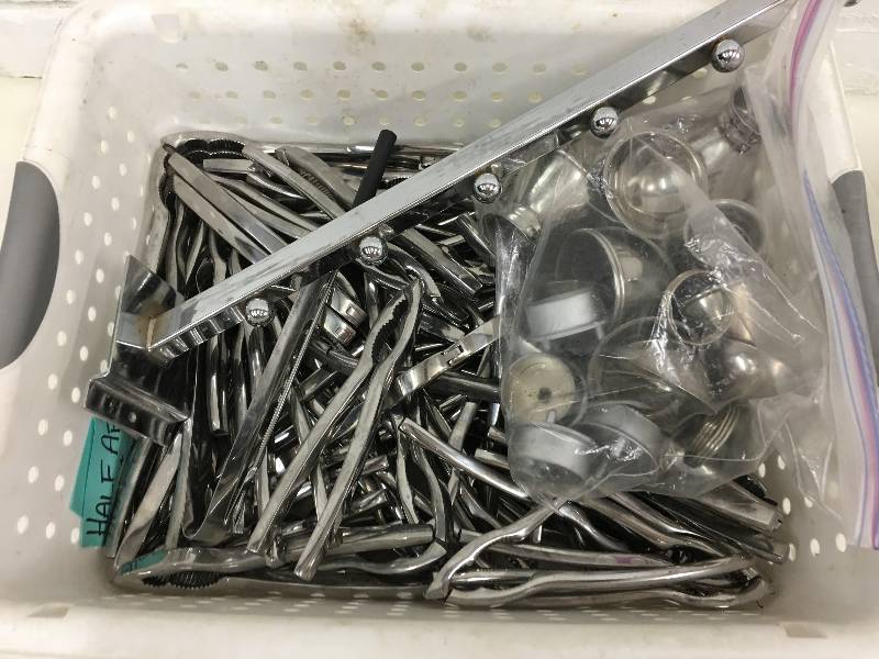 lot 200 image: bin of nut crackers and pasta maker