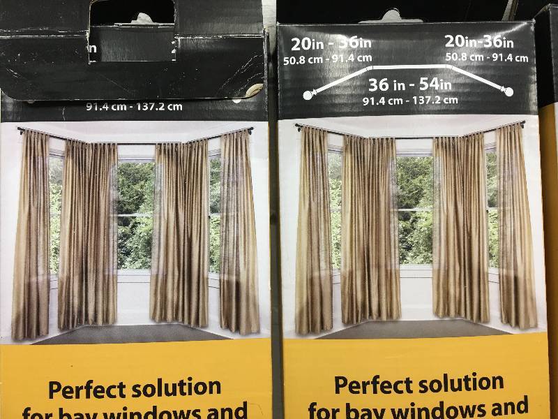 lot 207 image: 3 umbra bay window rods  retail $49 each