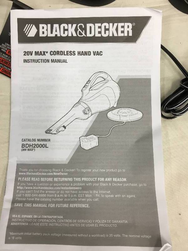 Black & Decker 20V Max Lithium Cordless Hand Vacuum (bdh2000l)
