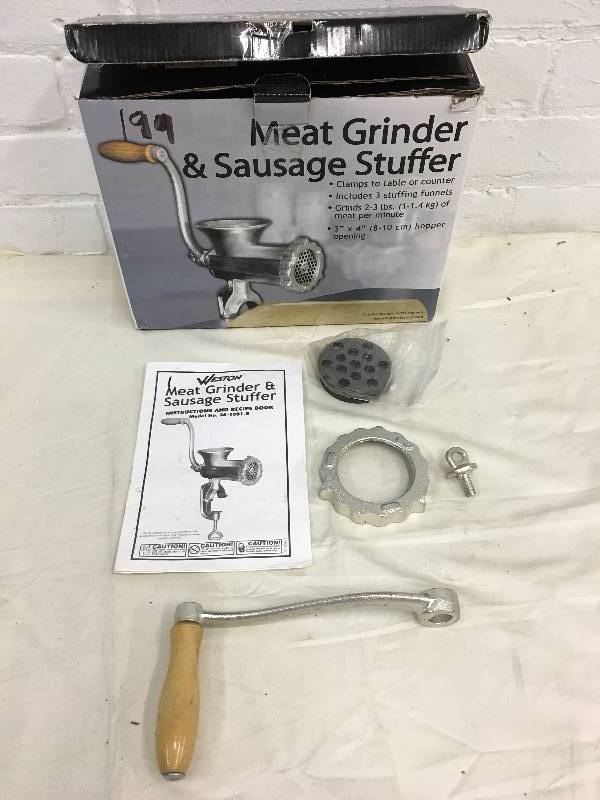 lot 199 image: nostalgia popcorn maker  meat grinder and two apple corers
