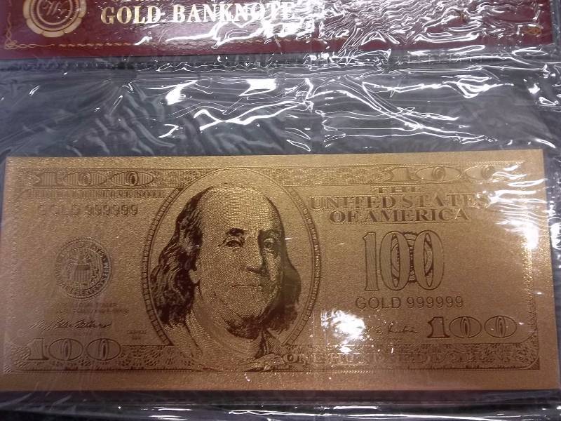 $100 24K Gold Plated Certificate With COA ( No Guarantee Of Quality Or Quantity)