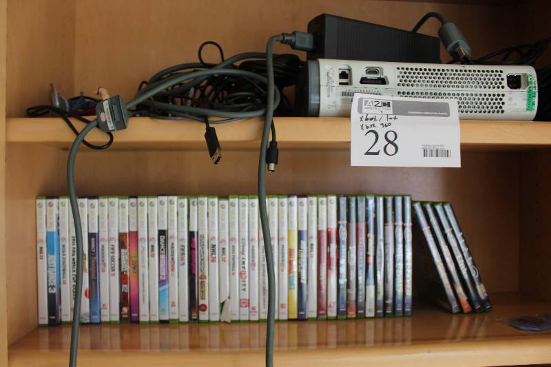 lot 28 image: Lot of Xbox 360 Games, Console, Controllers