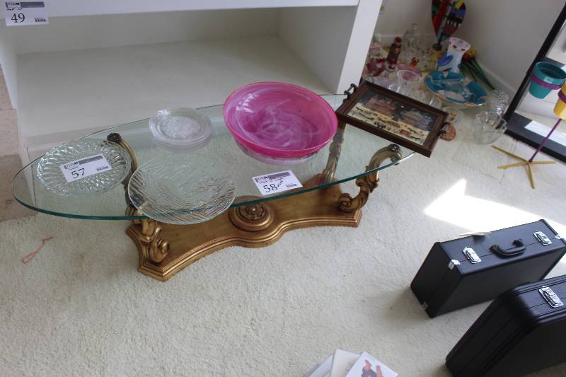 lot 58 image: Glass Top Coffee Table