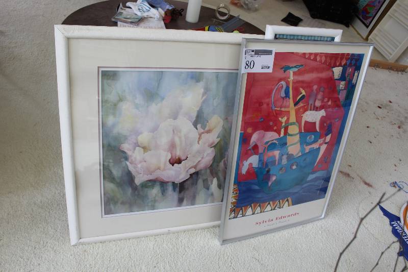 lot 80 image: Lot of (3) Framed Wall Art