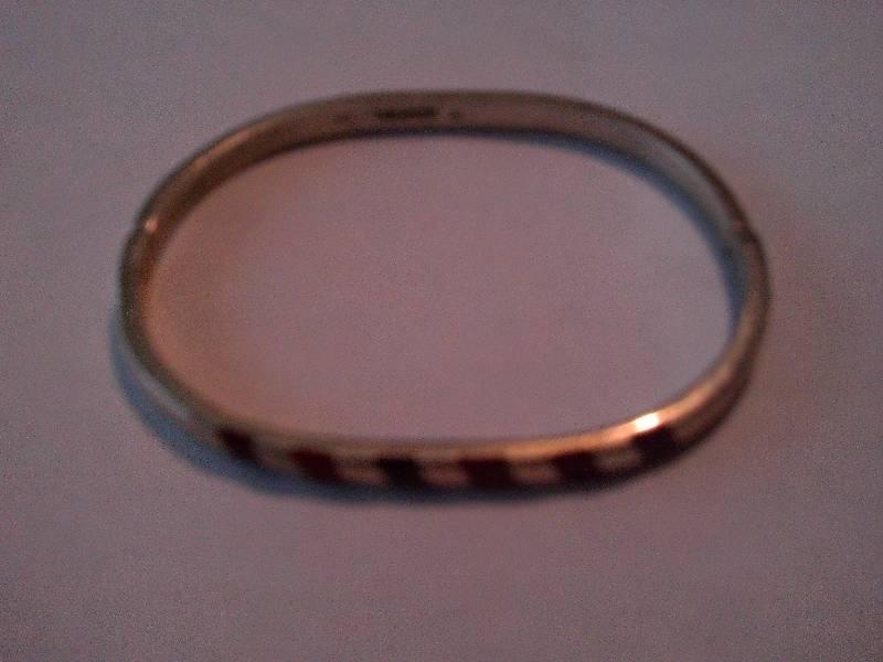 STERLING 925 MEXICO STAMPED WITH CORRAL INLAY BRACLET