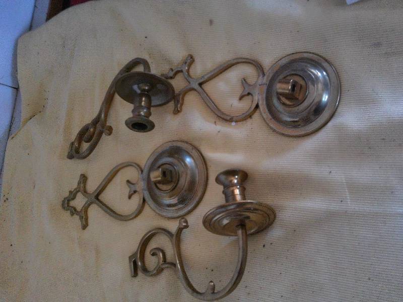 vintage brass candle holders