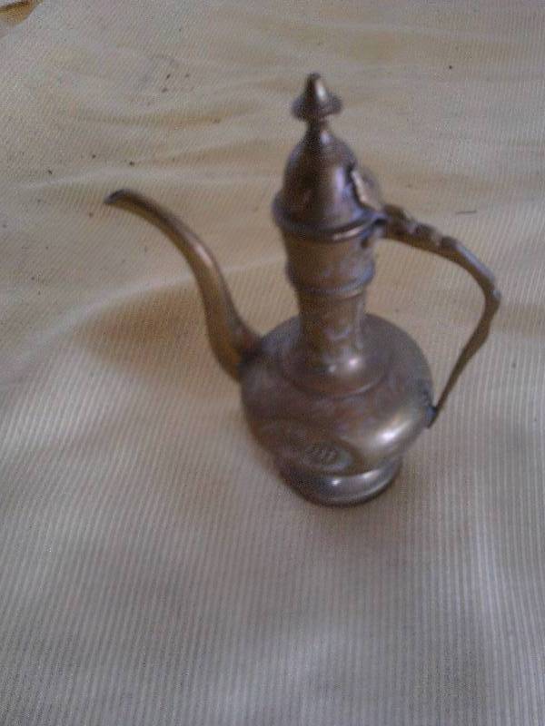 antique brass teapot
