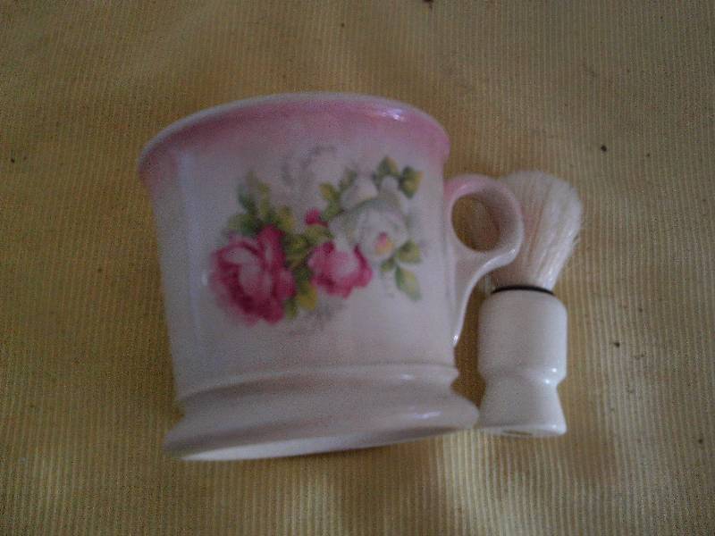 vintage shaving cup and brush