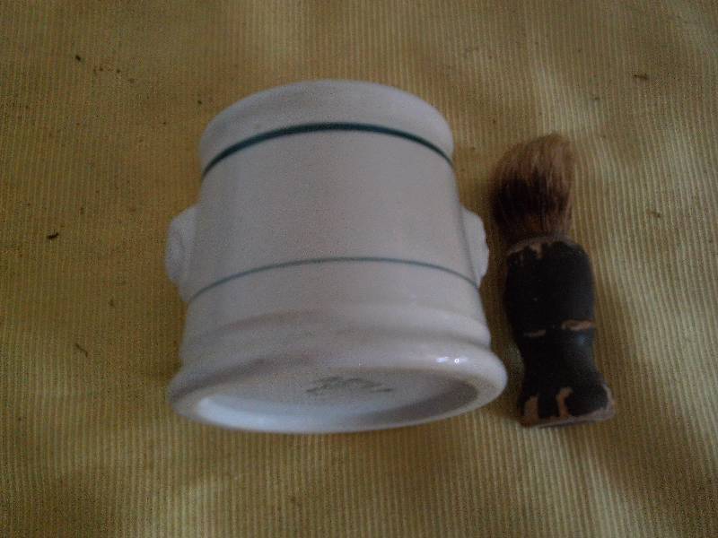 vintage shaving cup and brush