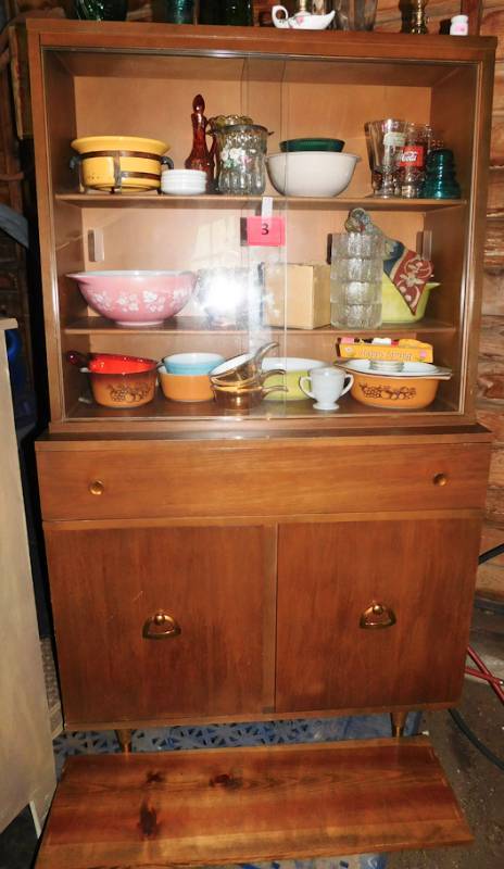 Mid Century Maple China Cabinet Glass Sliding Doors Twc