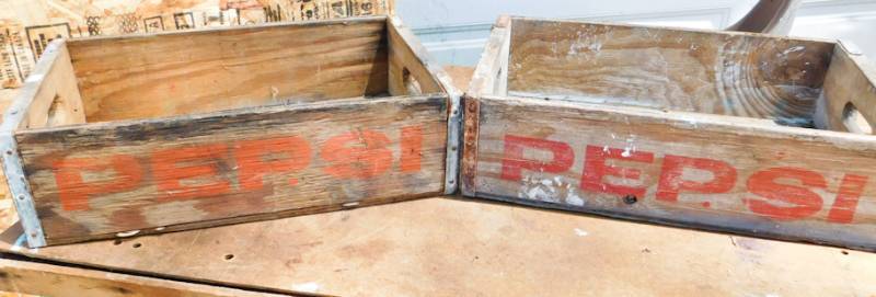 lot 95 image: 2 old pepsi wooden crates